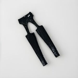 CXIX Gecko Grip Pole Dance Yoga Gym Leggings Chaps Women S Black All Over